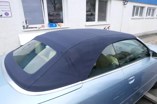 A4 8H Cabrio Dach Scheibe Verdeck Gestell dunkelblau + Himmel
