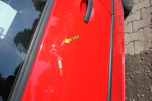 VW Lupo Seat Arosa Tür vorne links Fahrertür rot LP3G (mechanischer FH) (168877)