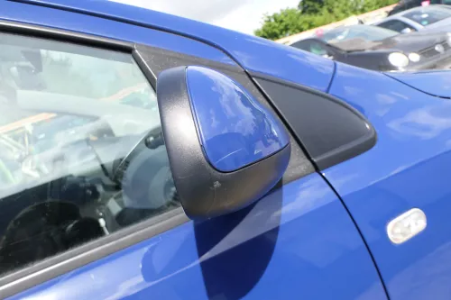 VW Fox 5Z manueller Spiegel Außenspiegel + Glas rechts blau LL5M mechanisch (169911)