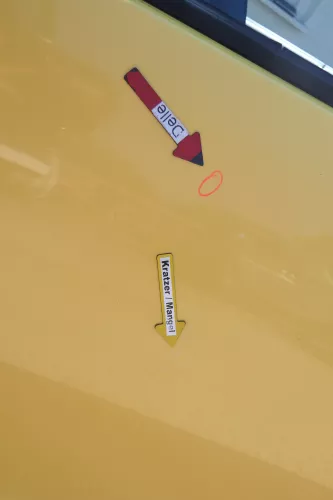 VW Fox 5Z Tür vorne links Fahrertür gelb LY1C - ohne Anbauteile (170407)