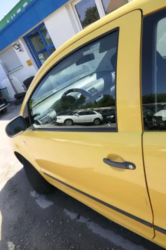 VW Fox 5Z Tür vorne links Fahrertür gelb LY1C - ohne Anbauteile (170407)