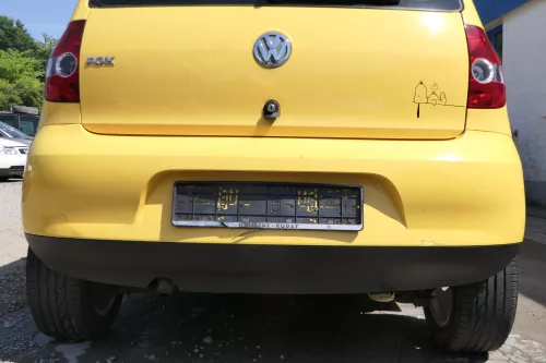 VW Fox 5Z Stoßstange hinten Stoßfänger gelb LY1C (170409)