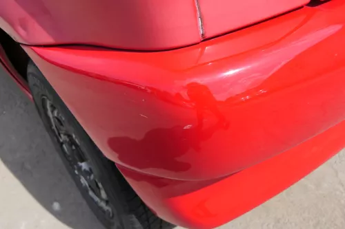 VW Polo 6N Stoßstange hinten 2-geteilte Heckstoßstange rot LP3G Stoßfänger (171171)