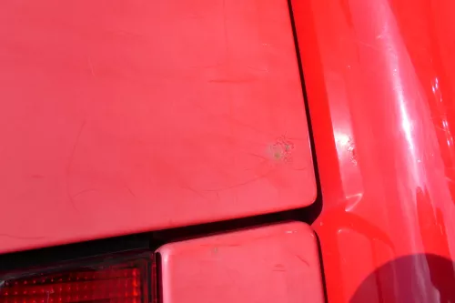 VW Polo 6N Heckklappe Klappe hinten Kofferraumklappe mit Scheibe rot LP3G (171172)