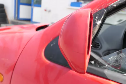 VW Polo 6N elektrischer Spiegel Außenspiegel links außen mit Glas rot LP3G (171173)