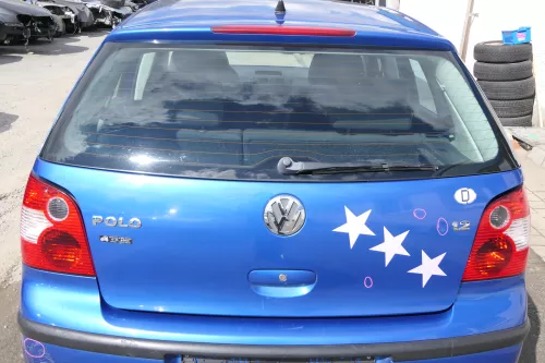 VW Polo 9N3 9N Heckklappe Kofferraumklappe Klappe blau LA5M - Scheibe 