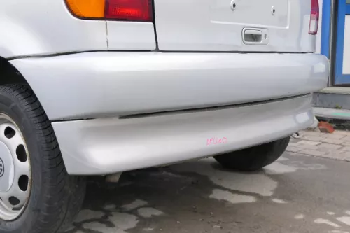 VW Polo 6N Stoßstange hinten 2-geteilte Heckstoßstange silber LB7Z Stoßfänger (171406)