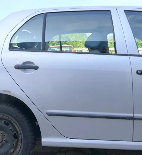 Skoda Fabia 6Y Limousine Schrägheck Tür hinten rechts grau silber LF7T diamantsi