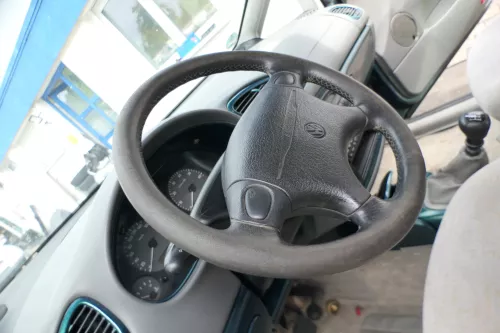 VW Sharan Alhambra Lenkrad 4-Speichen 7M0419091BL Leder Lederlenkrad Mängel (171647)