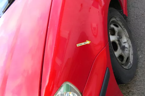 VW Polo 6N2 Kotflügel vorne links rot LP3G (bis unterm Schweller) (173363)