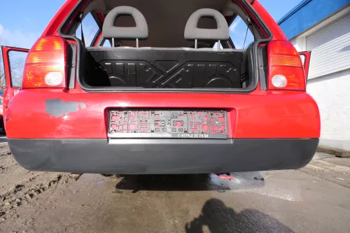 VW Lupo Stoßstange hinten Heckstoßstange Stoßfänger rot LY3D (173843)
