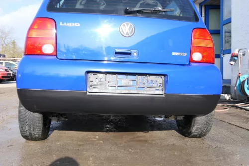 VW Lupo Stoßstange hinten Heckstoßstange Stoßfänger blau LW5Z