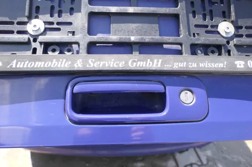 VW Polo 6N Heckklappe Klappe hinten Kofferraumklappe mit Scheibe blau LD5D (174807)