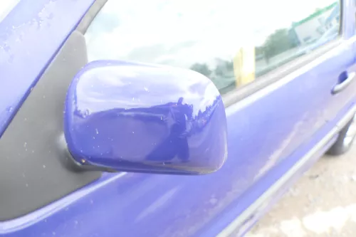 VW Polo 6N mechanisch manuell Spiegel Außenspiegel links blau LD5D (175887)
