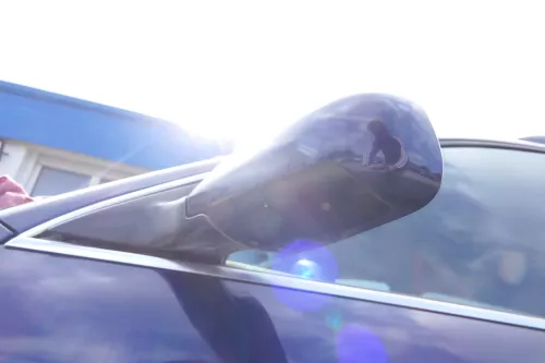 Audi A6 4B Spiegel Außenspiegel links elektrisch blau LZ5K + GLAS (176053)