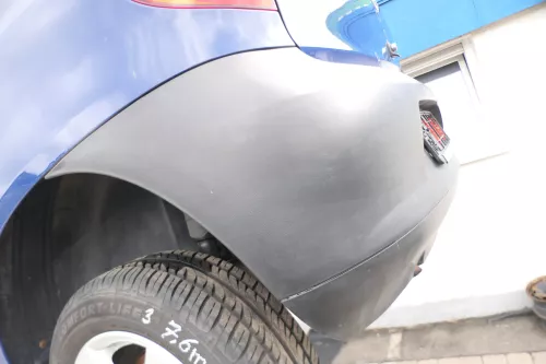 VW Fox 5Z Stoßstange hinten Stoßfänger schwarz matt u (176384)