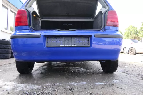 VW Polo 6N2 Stoßstange hinten Heckstoßstange Stoßfänger blau LA5C surf (176660)