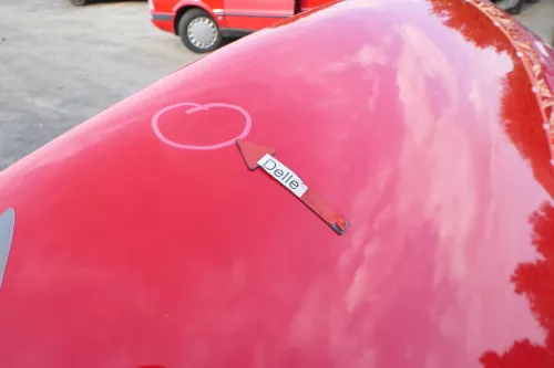 VW Polo 6N Motorhaube Frontklappe Haube vorne Klappe rot LP3G (177004)