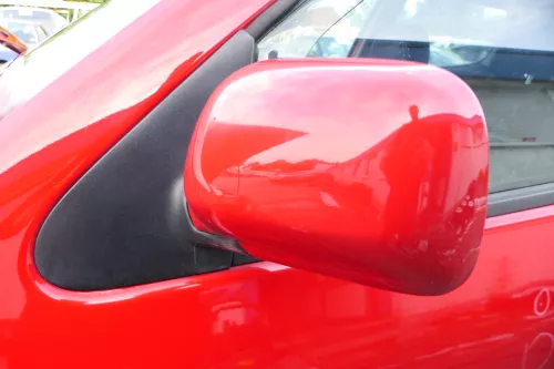 VW Polo 6N mechanisch manuell Spiegel Außenspiegel links rot LP3G (177009)