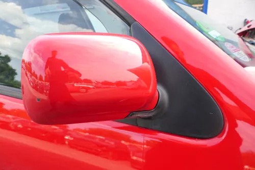 VW Polo 6N mechanisch manuell Spiegel Außenspiegel rechts rot LP3G (177010)