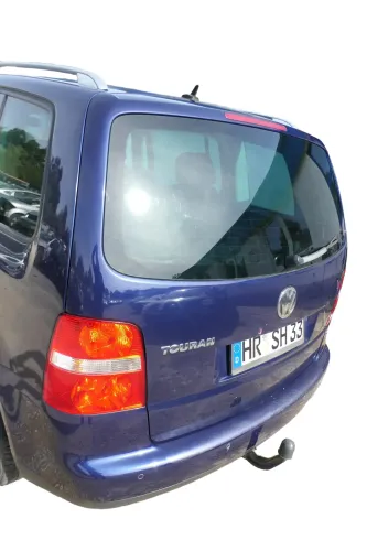 VW Touran 1T Heckklappe Kofferraumklappe hinten blau LB5N mit Scheibe -Rost (177789)