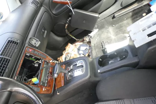 VW Passat 3B 3BG Mittelkonsole Verkleidung Aschenbecher Dekor Holz Optik (177881)