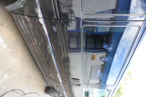 T4 Transporter Tür rechts Schiebetür mit Scheibe Multivan Caravelle schwarz LC9Z (177904)