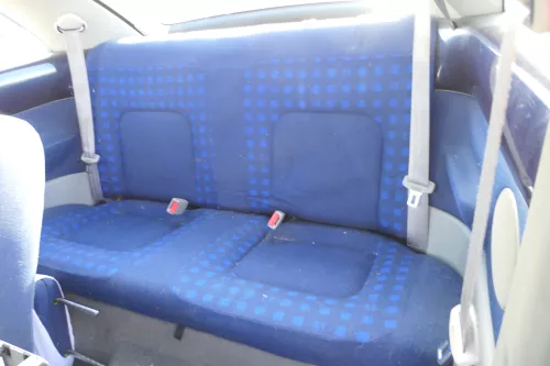 VW New Beetle 9C Sitz Sitze hinten Rückbank Rücksitzbank Lehne blau 