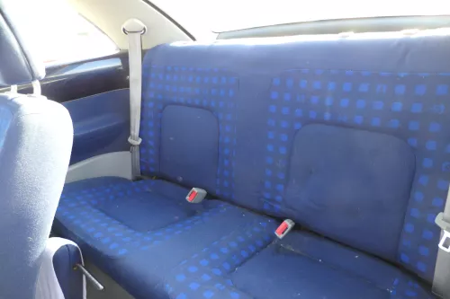 VW New Beetle 9C Sitz Sitze hinten Rückbank Rücksitzbank Lehne blau  (178047)