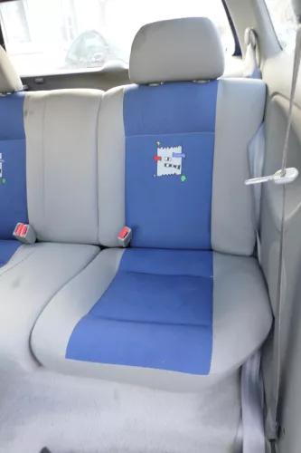 Polo 6N 6N2 Sitz Sitze hinten Rückbank Kopfstützen Lehne klappbar teil grau blau (178385)