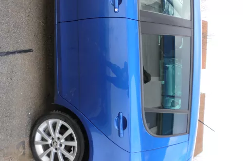 Skoda Fabia 5J Limousine Tür hinten links blau LF5W - ohne Anbauteile (178612)