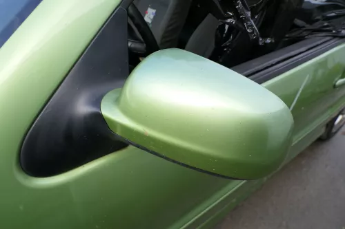 VW Polo 6N2 elektrischer Spiegel Außenspiegel links außen grün LA6M (178737)