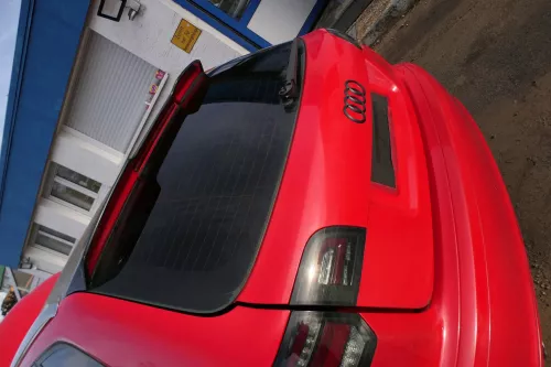 Audi A3 8P Stoßstange Stoßfänger hinten 4/5-Türer rot LY3J - Doppelrohr Sportbac (179494)