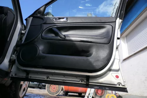 4x Passat 3B Türverkleidung Verkleidung Tür vorne links rechts  - schwarz Leder (180368)