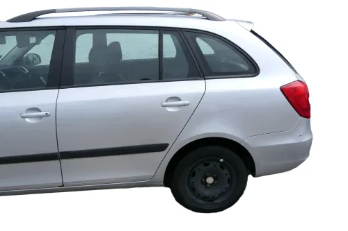 Skoda Fabia 5J Kombi Tür hinten links - silber LA7W - ohne Anbauteile