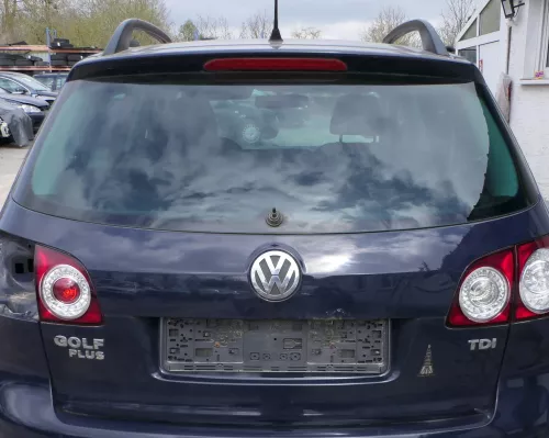 VW Golf Plus 5M Heckklappe hinten Kofferraumklappe Scheibe blau LA5G - Rost
