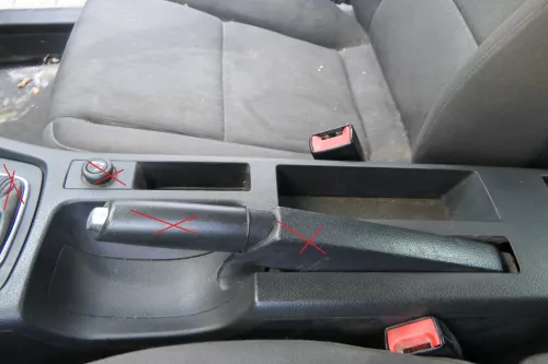 Audi A4 8E B6 B7 Mitteltunnel hinten Verkleidung um Handbremse Konsole schwarz (181566)