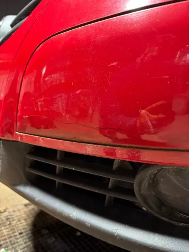 VW Fox 5Z Stoßstange vorne Stoßfänger rot LY3D mit Grill  - BILDER (181805)