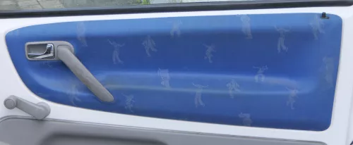 1x Lupo Arosa Türverkleidung Verkleidung Tür vorne rechts oben blau grau College (182072)
