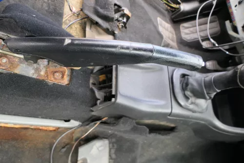 VW Golf 3 / 4 Cabrio 1E Handbremse Feststellbremse Leder schwarz (182088)