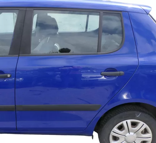 Skoda Fabia 5J Limousine Tür hinten links blau LF5K - ohne Anbauteile