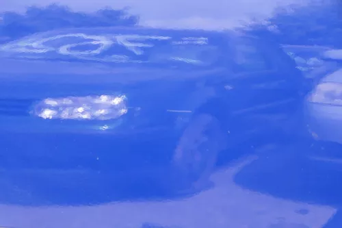 Skoda Fabia 5J Limousine Tür hinten links blau LF5K - ohne Anbauteile (182553)