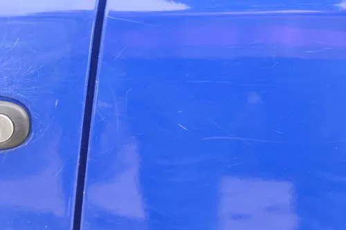 Skoda Fabia 5J Limousine Tür hinten links blau LF5K - ohne Anbauteile (182553)