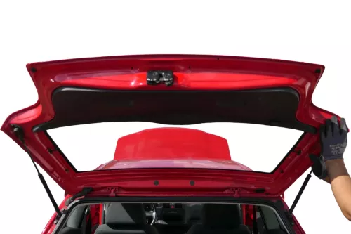 Polo 6N2 Heckklappe Klappe hinten Kofferraumklappe rot LP3G Scheibe ohneAnbautei (182791)