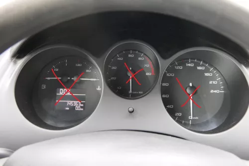 Seat Altea 5P Abdeckung Tacho Tachorahmen leuchtsilber Rahmen Blende schwarz per