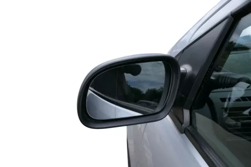 VW Fox 5Z manueller Spiegel Außenspiegel + Glas links silber grau LA7W (183546)