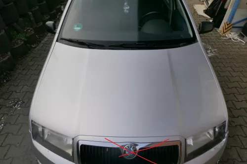 Skoda Fabia 6Y Motorhaube Klappe vorne silber LF7T vorn     (OHNEgrill!) (183657)