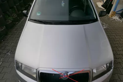 Skoda Fabia 6Y Motorhaube Klappe vorne silber LF7T vorn     (OHNEgrill!)