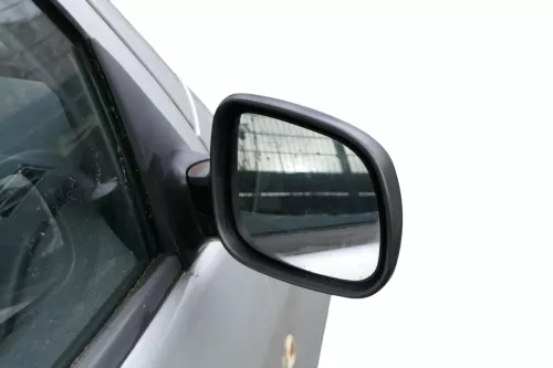 Skoda Fabia 6Y mechanischer Spiegel Außenspiegel rechts grau schwarz matt Glas (183661)