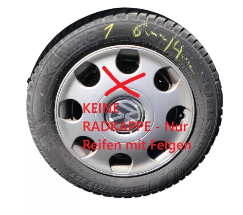 2x VW Polo 6N Lupo Winterreifen155/70 R13 75T Reifen 4,5jx13 ET35 Felgen 4-6mm (184176)
